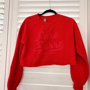 Pure Barre Vibrant Red Cropped Crew